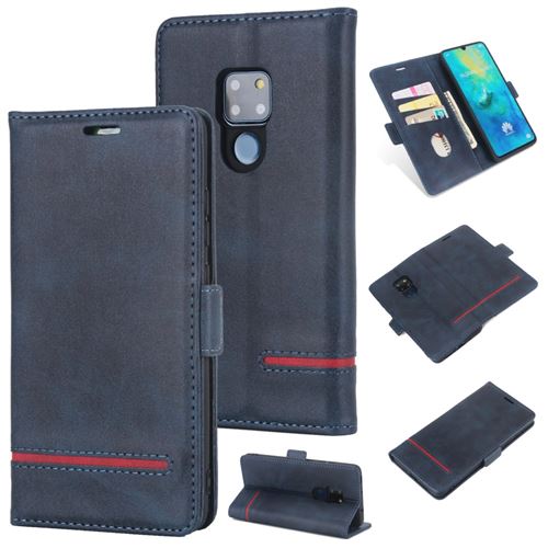 Etui en PU épissure de style affaires bleu pour votre Huawei Mate 20