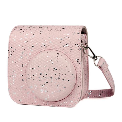 Étui en protection antichoc brillant pour Fujifilm Instax Mini 8 / 8+ / 9 - Rose&Argent