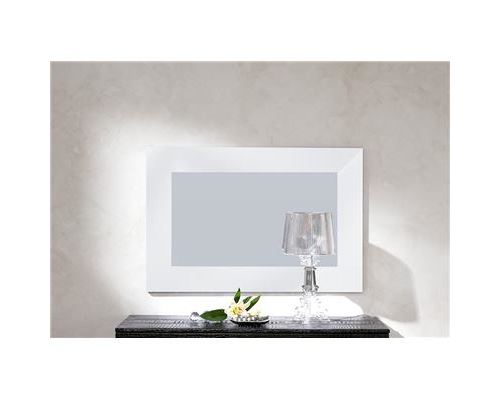 Miroir mural blanc ou noir laqué design SADIO-L 105 x H 70 cm- Blanc
