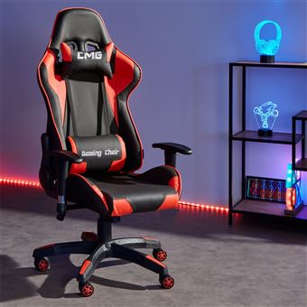 Chaise De Bureau Gaming Revetement Synthetique Noir Et Rouge Achat Prix Fnac
