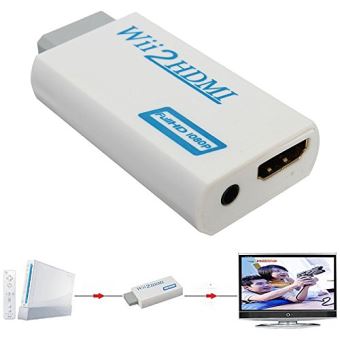 INECK® Wii HDMI Video Converter -Wii HDMI Full HD 1080P adaptateur convertisseur 3,5 mm Sortie audio Jack - 1