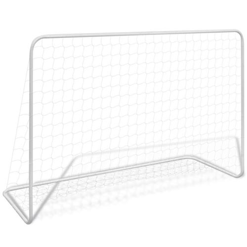 But de football avec filet 182x61x122 cm Acier Blanc Vidaxl n/a