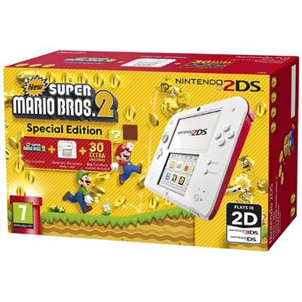 twee weken Haringen zeven Nintendo 2DS-console Wit + rood + Nieuwe Super Mario Bros 2 - Draagbare  spelcomputer bij Fnac.be