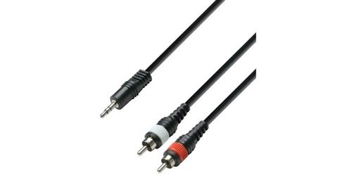 Adam Hall Cables K3YWCC0300 Série 3 Star Câble Audio Jack 3,5 mm stéréo vers 2 x RCA Mâle 3 m