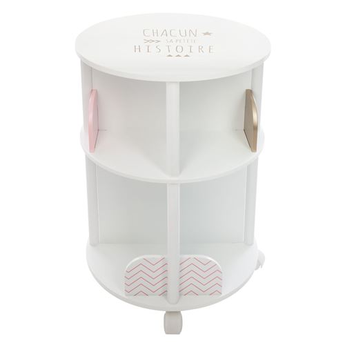 Atmosphera Kids - Bibliothèque enfant ronde Douceur - Diam. 40 x H. 59 cm - Rose - Douceur