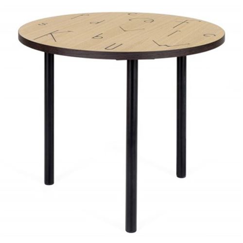 Paris Prix Beige Table D'appoint Design "Arty Lettres" 50Cm Chêne