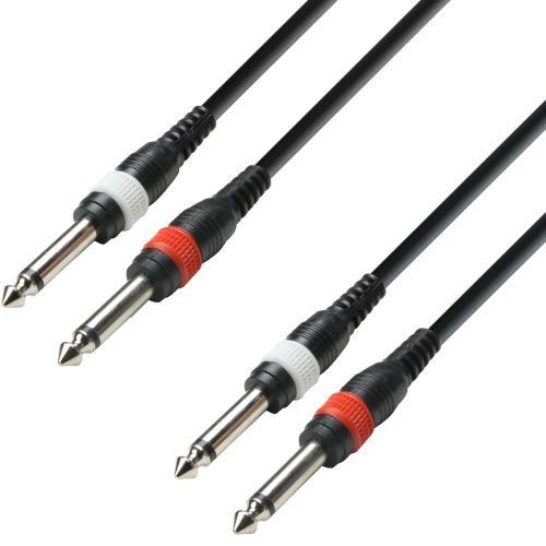 Adam Hall Cables K3TPP0300 Série 3 Star Câble Audio 2 x Jack 6,35 mm Mono vers 2 x Jack 6,35 mm Mono 3 m