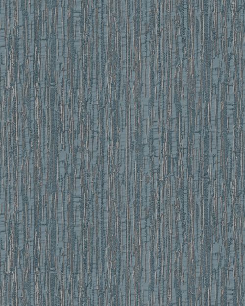 Profhome DE120087-DI Papier peint à rayures brillant bleu argent 5,33 m2