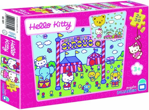 Puzzle enfant hello kitty circus 2x30 pièces - dujardin - 62301b
