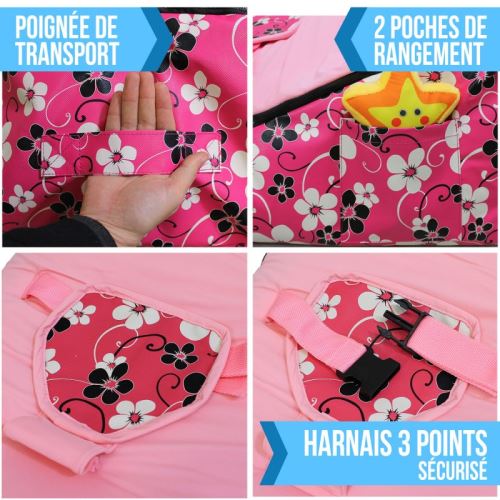 5 Coloris Poignee De Transport Et 2 Assises Monsieur Bebe Transat Pouf Bebe Avec 2 Poches De Rangement Norme Nf En12790