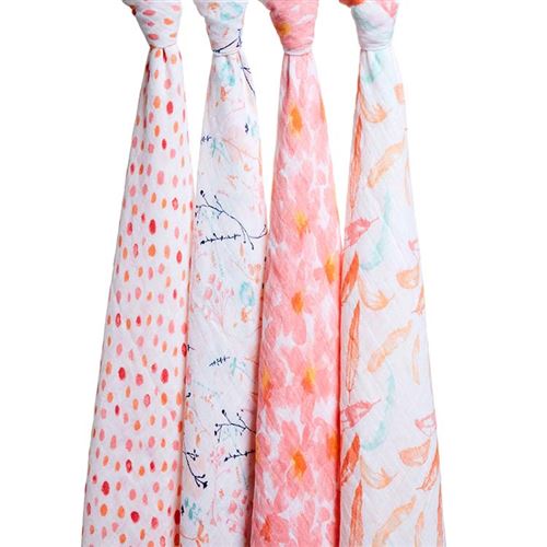 Coffret 4 Maxi langes coton PETAL BLOOM aden + anais