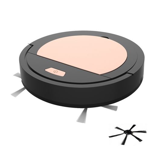Mini aspirateur robot intelligent rechargeable entièrement automatique - Noir