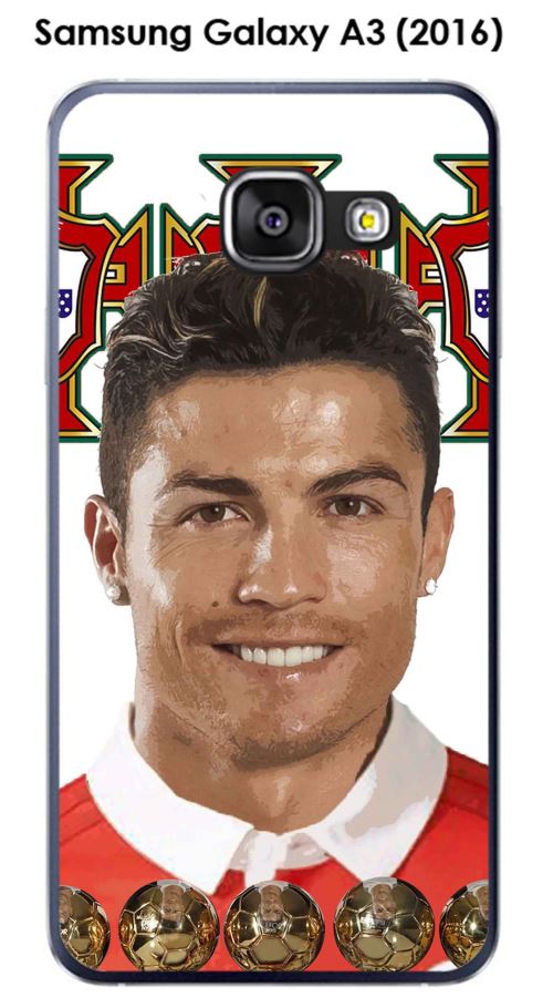 Coque TPU gel souple Samsung Galaxy A3 (2016) - A310F design Ronaldo fond Portugal