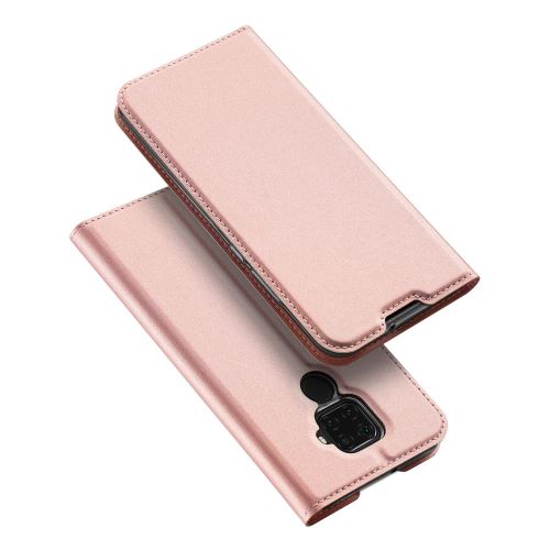 Etui en PU retourner or rose pour votre Huawei Mate 30 Lite/Nova 5i Pro