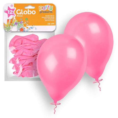 Pack 12 ballons rose 23 cm