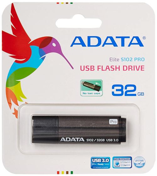 A-Data Clé USB 3.0 Superior Series S Pro, Gris, 32 Go