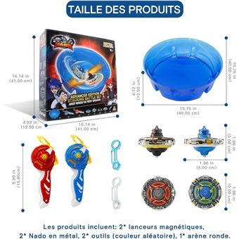 Jeu de plein air Infinity Nado Set Battle avec 2 toupies empilables