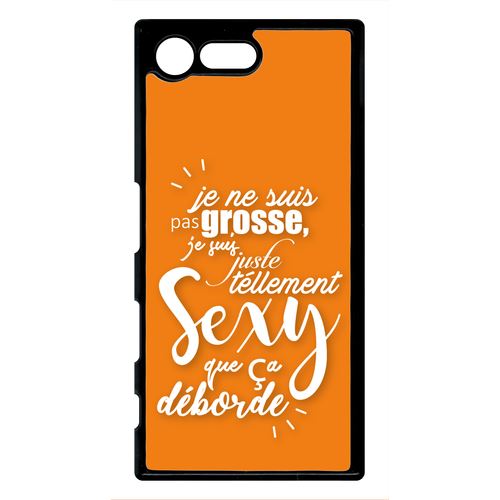 Coque xperia x compact mini je ne suis pas grosse fond orange