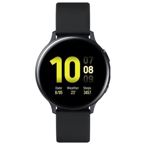 Montre connectée Samsung Galaxy Watch Active2 4G 44 mm Boîtier Aluminium Bracelet en silicone Noir carbone