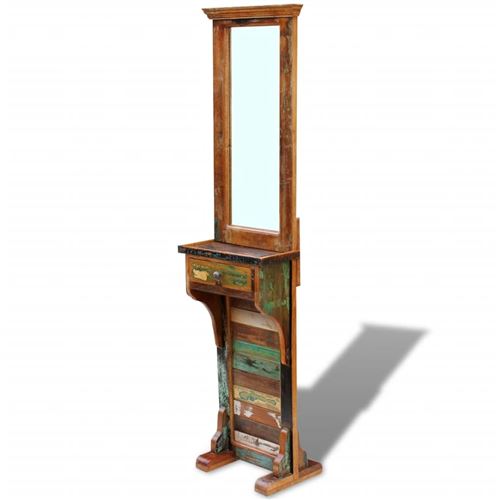 vidaXL Miroir de couloir Bois de récupération massif 47 x 23 x 180 cm