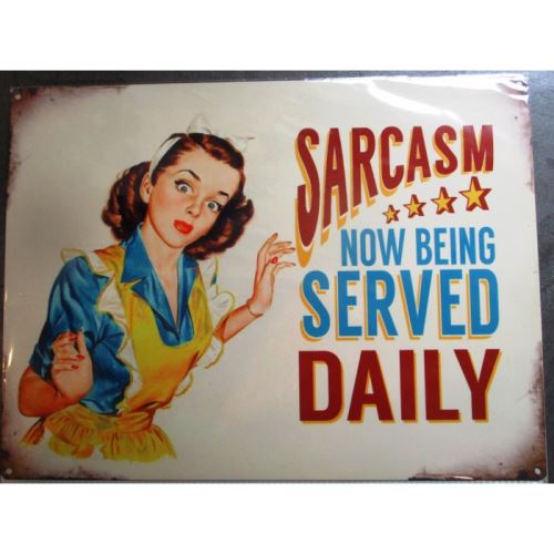 plaque pin up sarcasm tole affiche metal style rétro année 50 pub