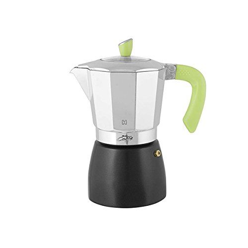 HABI kpb900 Cafetière Grande café pour 9 Tasses, Aluminium, Noir/Vert