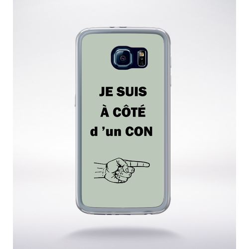 Coque Con Sur Fond Vert Pastel Compatible Samsung Galaxy S6 Transparent