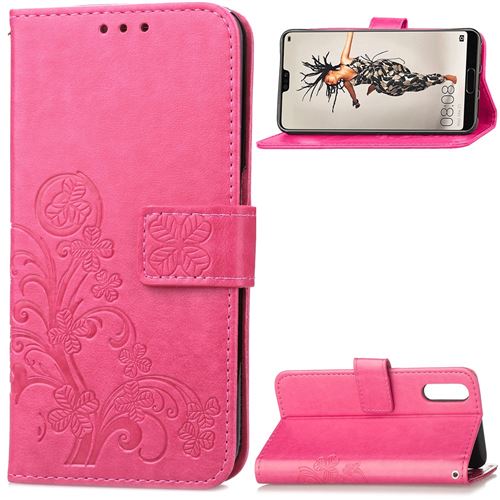 Etui en PU   de trèfle rose pour Huawei P20