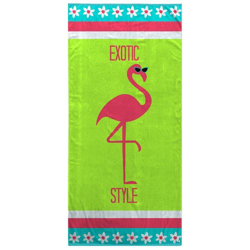 serviette de plage 70 x 150 cm eponge velours imprime exotic style