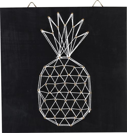 Tableau de fil tendu string art ananas 22cm - graine créative