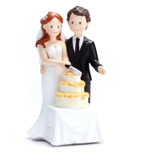 figurine couple mariés coupe gâteau 16 cm