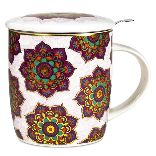 PHOENIX IMPORT Mug avec infuseur Mandalas violets
