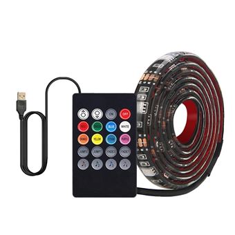 Bande lumineuse LED Souple RGB étanche IP65 DC 5V Capteur intelligent Avec télécommande 2m -multicolore - 1