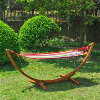 Hamac de jardin avec support en bois hamac sur pied 1 personne charge max.  120 Kg - Mobilier de Jardin - Achat & prix