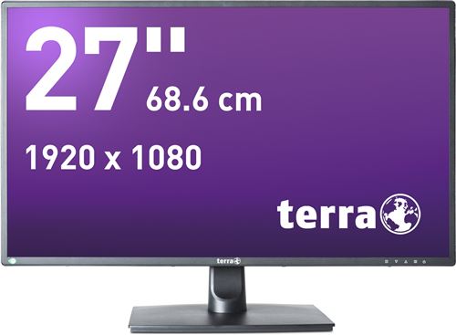 TERRA GREENLINE PLUS 2756W - LED-monitor - 27 (27 zichtbaar) - 1920 x 1080 - ADS-IPS - 300 cd/m² - 6 ms - HDMI, VGA, DisplayPort - luidsprekers - matzwart