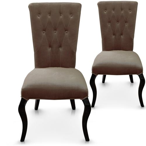 Paris Prix - Lot De 2 Chaises Design Velours lucky 106cm Taupe