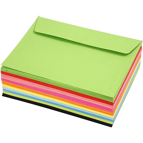 Creotime enveloppes 11,5 x 16 cm 100 pièces 80 g multicolore