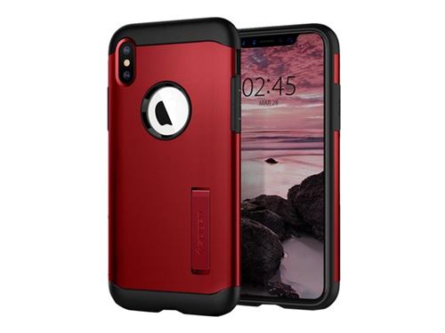 Spigen Slim Armor - Achterzijde behuizing voor mobiele telefoon - polycarbonaat, thermoplastic polyurethaan (TPU) - rood - voor Apple iPhone XS Max
