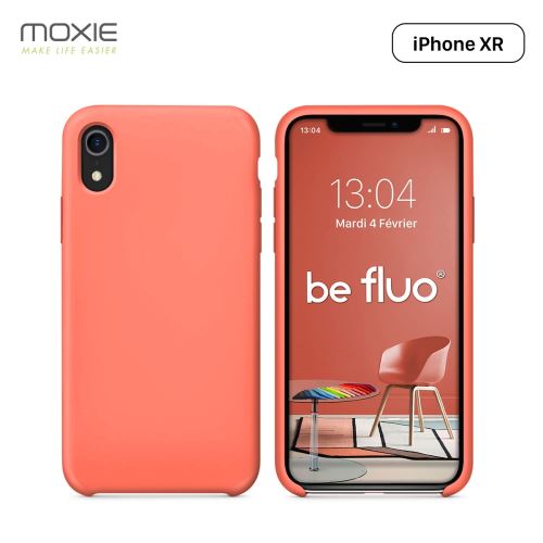 Coque iPhone XR Moxie BeFluo® Coque Silicone Liquide Fine et Légère, Anti-chocs et Anti-rayures - Rose Pastel