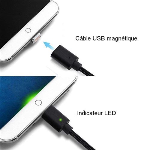 15% sur CABLING® Câble de Charge USB C magnétique Type C 3.1 en Nylon  Tressé Charge Rapide USB Câble Aimant avec Affichage LED pour Samsung Galaxy  - Câbles USB - Achat & prix