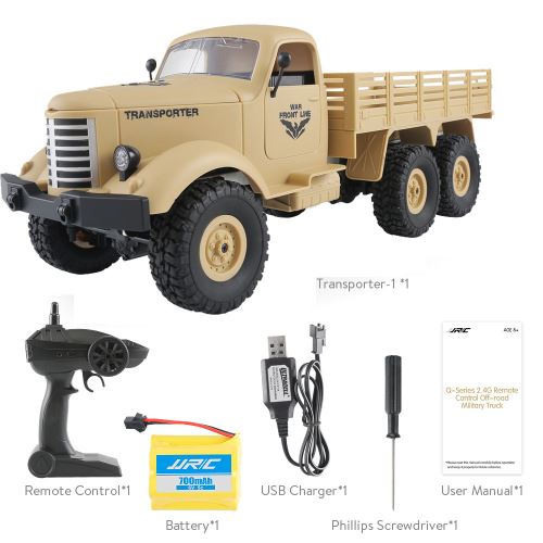 JJRC Q60 RC 01h16 2.4G 6WD Remote Control a roulé hors-route militaire Camion voiture RTR