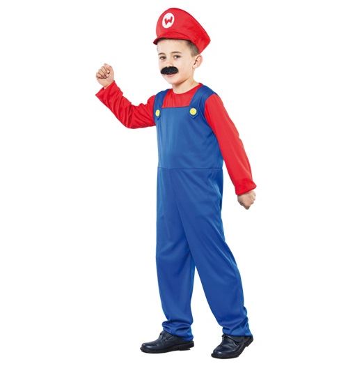 Déguisement plombier mario enfant 4-6 ans (combinaison + casquette)