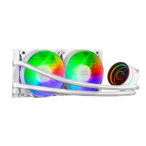 Mars Gaming ML-ONE240, Refrigeración Líquida CPU, TDP 400W, 2 Ventiladores FRGB, Refrigeración Líquida Gaming FRGB Negro o Blanco