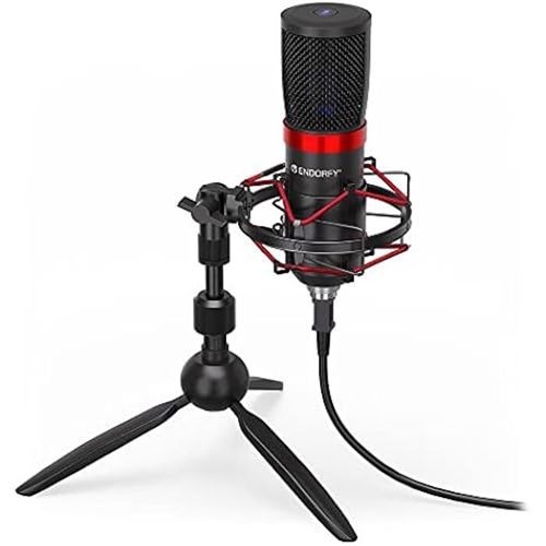 Microphone Usb Endorfy Solum Streaming T - Bouton De Sourdine - Support Antichoc - Plug&Play - Or