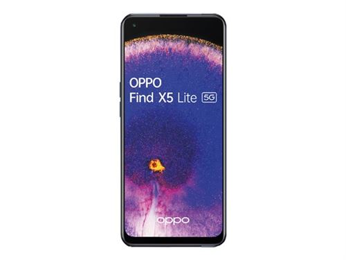 OPPO Find X5 Lite - 5G smartphone - double SIM - RAM 8 Go / Mémoire interne 256 Go - microSD slot - OLED display - 6.43"" - 2400 x 1080 pixels (90 Hz) - 3 x caméras arrière 64 MP, 8 MP, 2 MP - front camera 32 MP - noir stellaire État correct - N/A reconditionné disponible sur Fnac