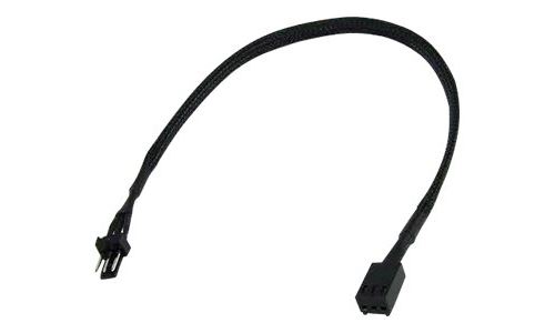 Phobya - Rallonge de câble d'alimentation de ventilateur - alimentation interne - 3 broches (F) pour alimentation interne - 3 broches (M) - 30 cm - noir