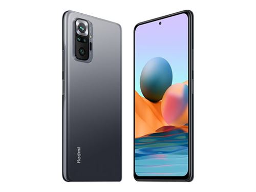 Xiaomi Redmi Note 10 Pro - 4G smartphone - double SIM - RAM 6 Go / Mémoire interne 128 Go - OLED display - 6.67" - 2400 x 1080 pixels - (120 Hz) - 4x caméras arrière 108 MP, 8 MP, 5 MP, 2 MP - front camera 16 MP - gris onyx