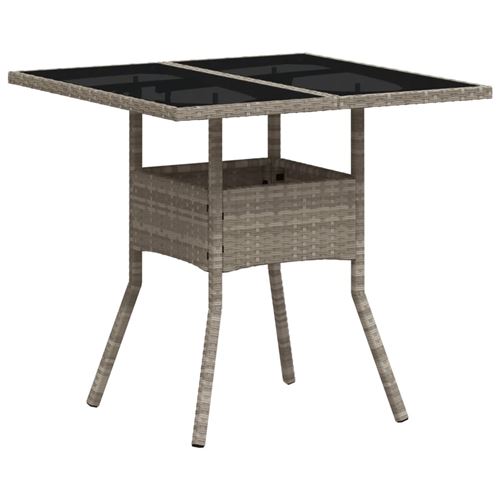 Non Communiqué Gris Clair Table De Jardin Vidaxl Avec Dessus En Verre Résine Tressée