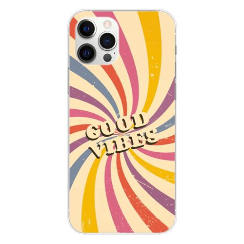 Coque en silicone imprimée compatible Apple iPhone 12 Pro Max Good vibes