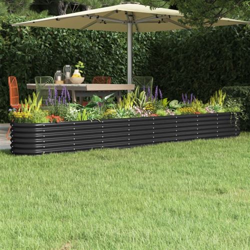 Vidaxl Lit Surélevé De Jardin 332X40x36 Cm Anthracite - Image 3